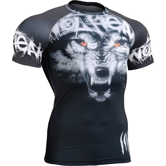 Fixgear Mens Womens MMA UFC Running Compression Shirt Short Sleeve Top S~4xl